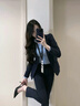 晨芙職業(yè)裝西裝套裝女時(shí)尚白領(lǐng)西服外套氣質(zhì)女神范通勤面試正裝工作服 藏青西裝+大腳褲 M 建議90-100斤 曬單實(shí)拍圖