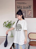 棉致重磅純棉圓領(lǐng)印花短袖t恤女夏季新款高級感寬松半袖衣服打底衫 T8287白灰色【高品質(zhì)】 L 115-130斤 曬單實(shí)拍圖