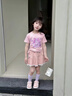 G.duck女童夏季套裝2026新款兒童洋氣短袖T恤夏裝小女孩牛仔短裙兩件套 粉色短袖 150 cm 曬單實(shí)拍圖