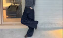 唐獅（TonLion）2026春季新款高腰女牛仔褲寬松潮流設計感顯瘦水洗闊腿褲子女 曬單實(shí)拍圖