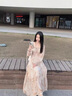 多想余長(cháng)袖連衣裙裙子女2026新款春夏季長(cháng)裙海邊度假碎花裙遮肚子顯瘦 法式印花雪紡連衣裙 M 【建議95-110斤】 曬單實(shí)拍圖