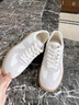 百麗（Belle）劉雯同款女鞋子散文詩(shī)復古德訓鞋簡(jiǎn)約情侶款休閑鞋B0992AM6預售 米色/灰-低幫女款（內增高2cm） 38 曬單實(shí)拍圖