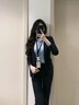 晨芙職業(yè)裝西裝套裝女時(shí)尚白領(lǐng)西服外套氣質(zhì)女神范通勤面試正裝工作服 藏青西裝+大腳褲 M 建議90-100斤 曬單實(shí)拍圖
