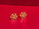 周六福炫彩花型黃金耳釘女足金耳飾生日禮物計價(jià)A0921147一對約1.03g 曬單實(shí)拍圖