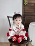 G.duck小黃鴨春秋新款嬰兒衣服喜慶中式紅色周歲禮服女寶寶抓周生日分體 米白色 80 尺碼建議6-9個(gè)月14-20斤cm 曬單實(shí)拍圖