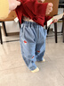 班喜迪女童牛仔褲春秋款2026新款洋氣寶寶直筒休閑長(cháng)褲童裝兒童褲子春裝 曬單實(shí)拍圖