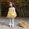 G.duck小黃鴨童裝女童春秋套裝兒童衣服小女孩春裝小熊背心牛仔褲兩件套 黃色上衣兩件套 100 (建議身高90cm 3-4歲)cm 曬單實(shí)拍圖