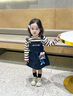 G.duck童裝女童套裝春秋新款兒童衣服朱迪女孩背帶裙條紋T恤上衣兩件套 圖片色 110 曬單實(shí)拍圖