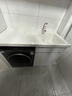 蜂窩鋁陽(yáng)臺衛生間洗衣柜搓衣板洗衣機臺盆一體柜池槽柜洗衣機伴侶 130CM右盆-膚感白【送冷熱水龍頭】 【上門(mén)安裝】 曬單實(shí)拍圖