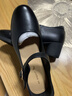 紅蜻蜓瑪麗珍鞋女小皮鞋淺口高跟鞋休閑單鞋厚底媽媽鞋WLB354161黑色38 曬單實(shí)拍圖
