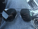 海瀾之家（HLA）偏光太陽(yáng)鏡 時(shí)尚飛行員墨鏡男防紫外線(xiàn)開(kāi)車(chē)專(zhuān)用眼鏡女 黑框黑灰片 曬單實(shí)拍圖