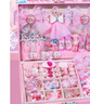 BAGEL艾莎公主小女孩生日禮物6-8-10歲兒童玩具7-14歲女童發(fā)飾禮盒套裝 粉色冰雪禮盒141件套方形首飾盒 曬單實(shí)拍圖