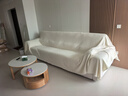 新款防水防貓抓泰迪絨沙發(fā)蓋布四季通用沙發(fā)巾墊子全蓋沙發(fā)套罩毯 【防水防貓抓】素雅-白色 180*420cm 曬單實(shí)拍圖