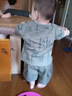 五小七童裝男童夏季套裝新款潮流兒童純棉短袖夏裝寶寶衣服兩件套 灰色 80 尺碼7-11月【建議寶寶75-85】cm 曬單實(shí)拍圖