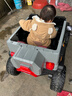 萌娃寶貝（PRETTY BABY）牧馬人兒童電動(dòng)車(chē)大號四輪雙人越野汽車(chē)可坐大人帶小孩親子遙控車(chē) 旗艦灰+皮座+發(fā)光軟輪+電子助力+液壓減震+12V15A電瓶 曬單實(shí)拍圖