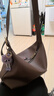 西木汀 愛(ài)軟糖 牛皮托特包女大容量簡(jiǎn)約單肩斜挎包通勤 咖啡色大號 曬單實(shí)拍圖