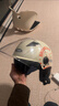 野馬（YEMA）頭盔電動(dòng)車(chē)女3c認證新國標夏季防曬四季通用電瓶車(chē)半盔男安全帽摩托車(chē) 卡其白配透明長(cháng)鏡 曬單實(shí)拍圖