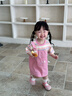 嘟嘟家女童連衣裙假兩件夏款女孩裙子卡通夏裝女寶公主裙洋氣背帶裙童裝 海石竹粉 90 曬單實(shí)拍圖