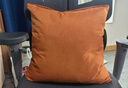 抱枕靠墊 純色亞麻抱枕沙發(fā)客廳辦公室枕床頭汽車(chē)腰靠可拆洗抱枕 暖橙色 50cm*50cm 枕套 （單支裝） 曬單實(shí)拍圖
