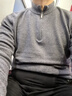 恒源祥羊毛衫男100純羊毛秋冬季半拉鏈立領(lǐng)打底針織衫中年男士毛衣 曬單實(shí)拍圖