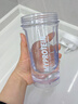蛋白粉搖搖杯運動(dòng)健身奶昔帶刻度耐高溫塑料夏季水杯 【水晶白】 600ml 曬單實(shí)拍圖