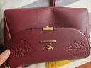 京購真皮質(zhì)感中年媽媽包包斜挎包新款潮百搭時(shí)尚單肩女士小方包 酒紅色 曬單實(shí)拍圖
