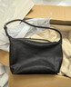 裘真【明星推薦】經(jīng)典hobo包植鞣牛皮腋下通勤休閑餃子女包 黑色-大號 小包/大包 曬單實(shí)拍圖