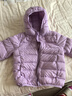 babyjianle兒童羽絨服白鴨絨男女童輕薄秋冬季中大童連帽短款外套寶寶童裝 香芋紫（加收納袋） 適合身高 110cm 曬單實(shí)拍圖