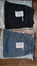 干活穿的彈力松緊腰牛仔褲男秋冬季美式哈倫束腳休閑褲耐磨工作褲 藍色+藍灰【2件】 3XL 【建議150-165斤】 曬單實(shí)拍圖