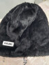 蘇木佰新款兔毛帽子女秋冬日系堆堆帽保暖遮臉?lè )篮q帽護耳冷帽冬 黑色同款 曬單實(shí)拍圖