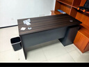 辦公桌老板桌辦公室桌簡(jiǎn)約現代員工位單人臺式電腦桌子書(shū)桌 180*80奢野黑胡桃色+32桌厚 曬單實(shí)拍圖