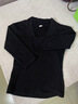 高級感黑色V領(lǐng)中袖t恤女春季內搭打底衫巨好看修身收腰七分袖上衣 黑色 S 曬單實(shí)拍圖