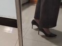 達芙妮紅底黑色高跟鞋女2026新款純欲不累腳尖頭細跟氣質(zhì)高跟鞋女單鞋 曬單實(shí)拍圖