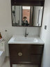 九牧（JOMOO）新中式陶瓷一體盆橡木浴室柜  仿古實(shí)木衛浴無(wú)縫盆洗手洗臉盆柜 101cm陶瓷一體盆+橡木烤漆+智能鏡柜 曬單實(shí)拍圖