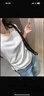 森馬（Semir）短袖t恤女26夏季短款圓領(lǐng)打底衫正肩收腰顯瘦V領(lǐng)內搭109326100003 曬單實(shí)拍圖