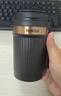 名創(chuàng  )優(yōu)品（MINISO）咖啡杯保溫杯高顏值男女車(chē)載便攜雙飲吸管水杯子 磁釉黑380ml 曬單實(shí)拍圖