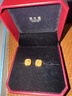 周大福 爆閃方糖黃金耳釘(工費320)約3g F229665生日禮物 曬單實(shí)拍圖