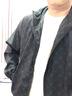 休閑夾克男外套春夏季薄款百搭帥氣連帽上衣服大碼潮流防嗮衣男款 黑色/白字 XL 曬單實(shí)拍圖