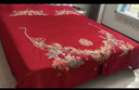 水星家紡結婚床上四件套純棉100%紅色婚慶床單被套新婚禮物龍鳳1.8m家居館 曬單實(shí)拍圖