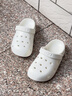 樸西兒童洞洞鞋夏季居家透氣舒適軟彈輕盈靜音洗澡防滑加厚耐磨涼鞋女 奶白色（透氣舒適洗澡防滑加厚耐磨） 30 （200mm） 曬單實(shí)拍圖