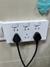 公牛同款86型擴展插座LED分控多插位｜墻壁電源原位安裝｜過(guò)載保護 白色原位替換3位帶燈 曬單實(shí)拍圖