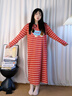 媞妮歐（DINIO）春秋季長(cháng)袖帶胸墊女士睡裙2026春秋新款卡通甜美寬松中長(cháng)款連衣裙 曬單實(shí)拍圖
