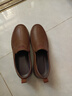 星頭啄木鳥(niǎo)100%牛筋底男鞋秋季新款休閑皮鞋男真皮軟底一腳蹬中老年爸爸鞋子 8027棕色 42 曬單實(shí)拍圖