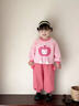 靚貝城堡女童春裝洋氣套裝兒童女孩韓版卡通衛衣春季兩件套女寶寶休閑衣服 粉色 110 曬單實(shí)拍圖