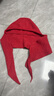 JIOESC帽子女士冬季時(shí)尚洋氣保暖毛線(xiàn)帽子圍巾一體連帽圍脖針織帽包頭帽 紅色 帽圍【56-60cm】 曬單實(shí)拍圖