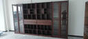 和諧家園 書(shū)柜 中古風(fēng)實(shí)木書(shū)柜黑胡桃木組合玻璃門(mén)滿(mǎn)墻落地書(shū)柜收納儲物柜 0.84m上下雙門(mén)書(shū)柜【B款】 組裝 曬單實(shí)拍圖
