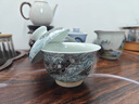 Bylure品牌蓋碗景德鎮青花海水墨龍不燙手泡茶杯家用中式泡茶器高檔送禮 【青花海水墨龍-蓋碗+壺承】禮盒裝 曬單實(shí)拍圖