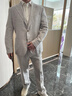 By Creations【26春季新品】柏品純亞麻無(wú)結構西裝套裝男士商務(wù)正裝結婚西服 灰色 48 曬單實(shí)拍圖