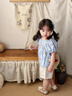 班喜迪女童夏裝套裝2026新款洋氣寶寶公主短袖兩件套夏季小童裝兒童衣服 藍色 90 曬單實(shí)拍圖