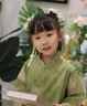G.duck小黃鴨女童漢服套裝兒童旗袍夏季中國風(fēng)夏裝公主裙女孩唐裝兩件套 翠綠色 130 尺碼7~8歲【120-130cm】 曬單實(shí)拍圖